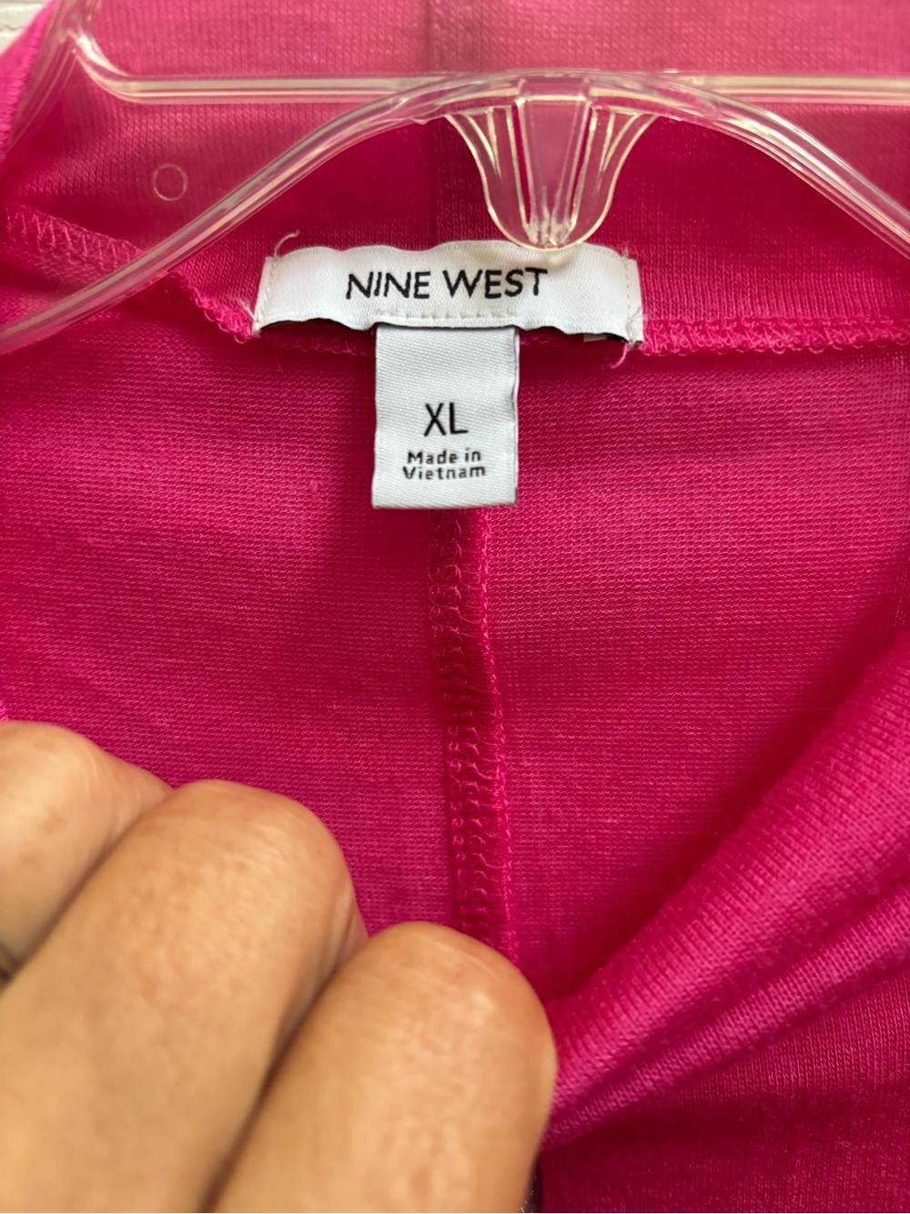 Nine West Lightweight Bright Pink Long Sleeve Mock Neck Top, Size XL, NWT - Picture 2 of 5